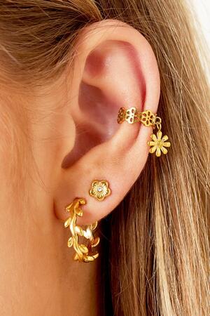 Boucles d'oreilles en acier inoxydable couronne de laurier Argenté h5 Image2